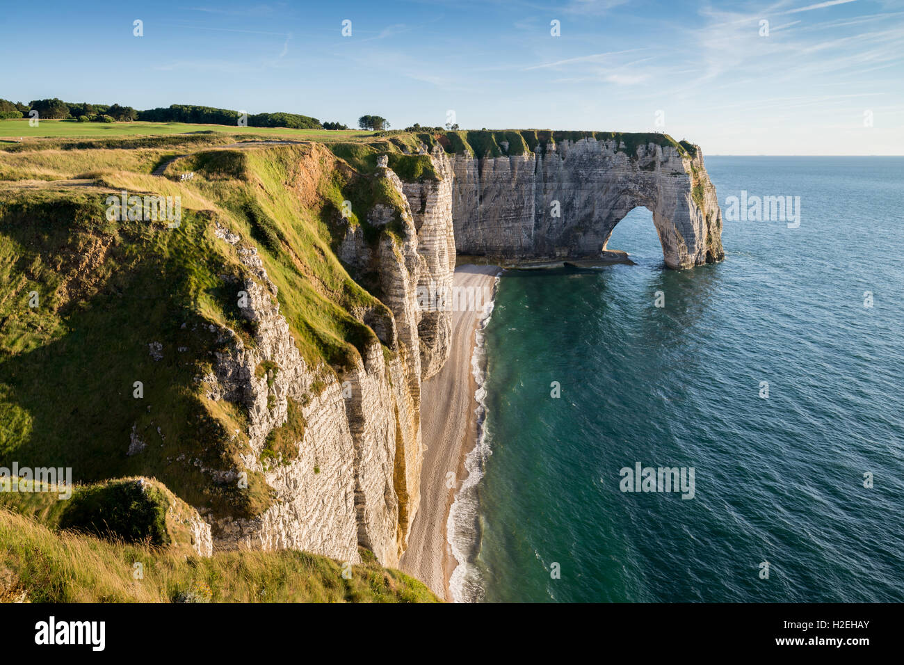 The cliffs of Etretat on the Normandy coast, France, EU, Europe Stock ...