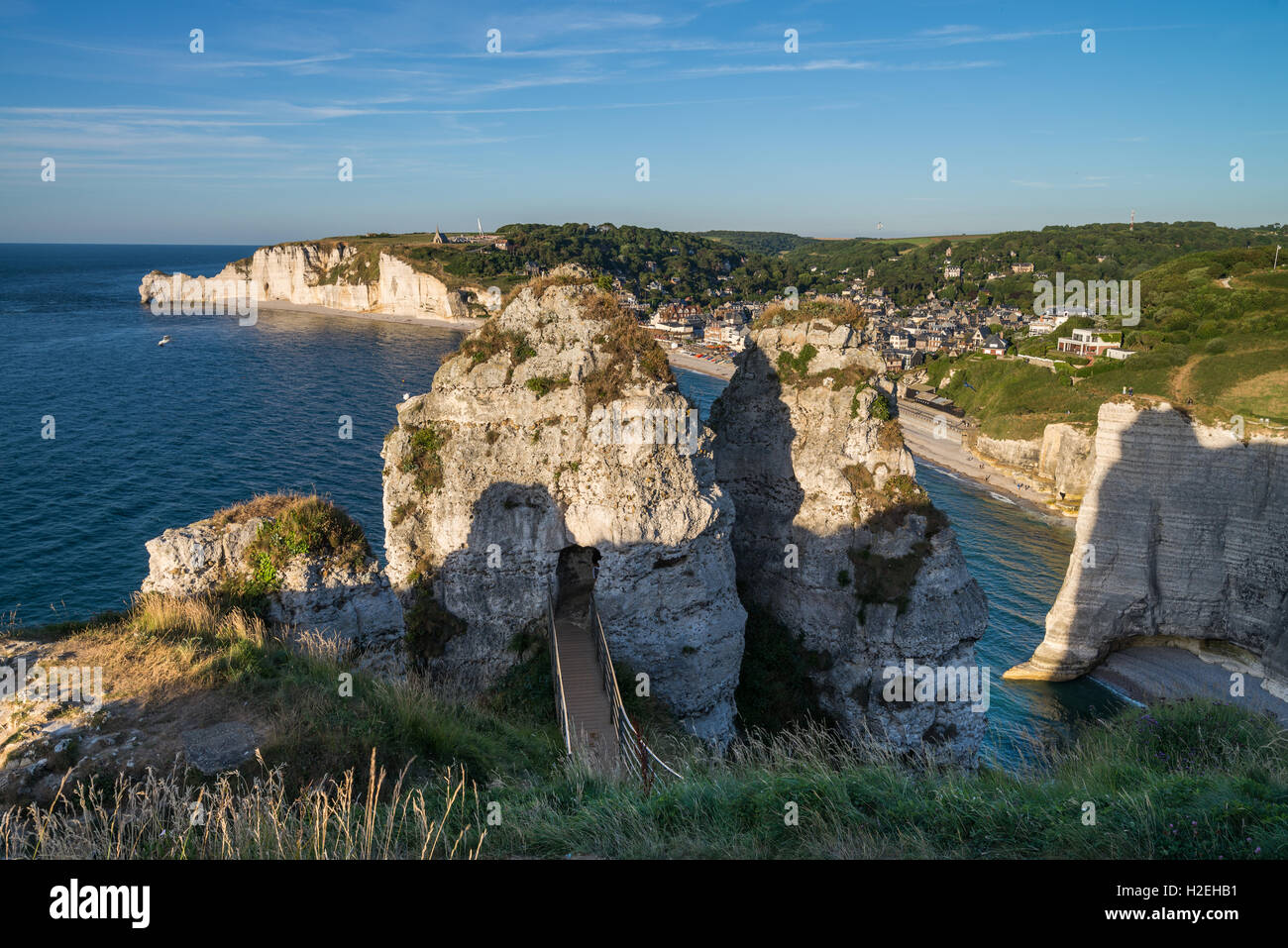 The cliffs of Etretat on the Normandy coast, France, EU, Europe Stock ...