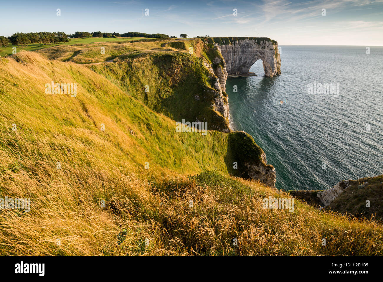 The cliffs of Etretat on the Normandy coast, France, EU, Europe Stock ...