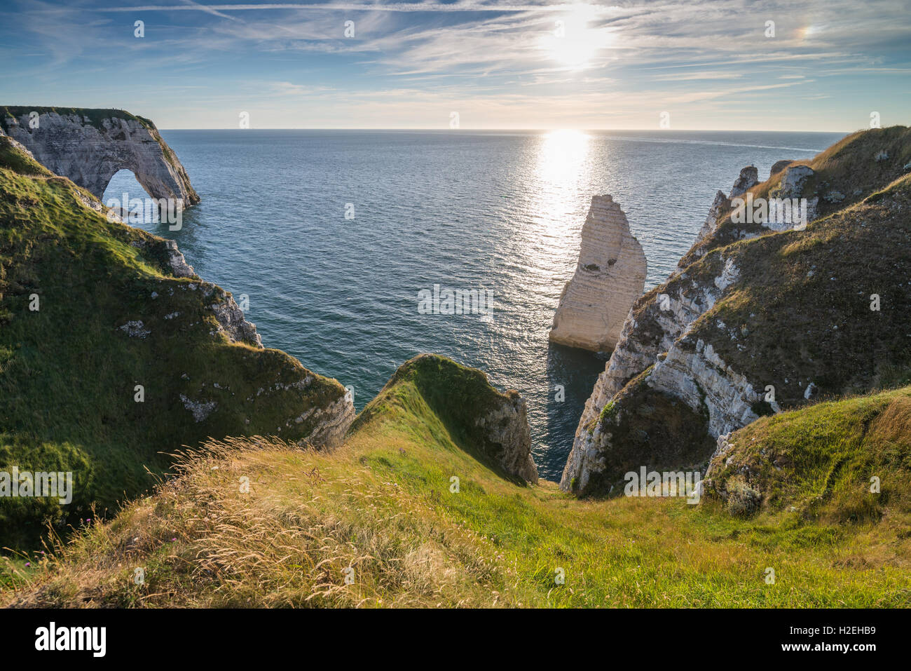 The cliffs of Etretat on the Normandy coast, France, EU, Europe Stock ...
