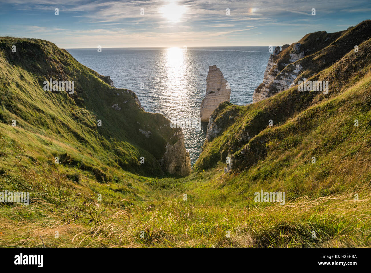 The cliffs of Etretat on the Normandy coast, France, EU, Europe Stock ...