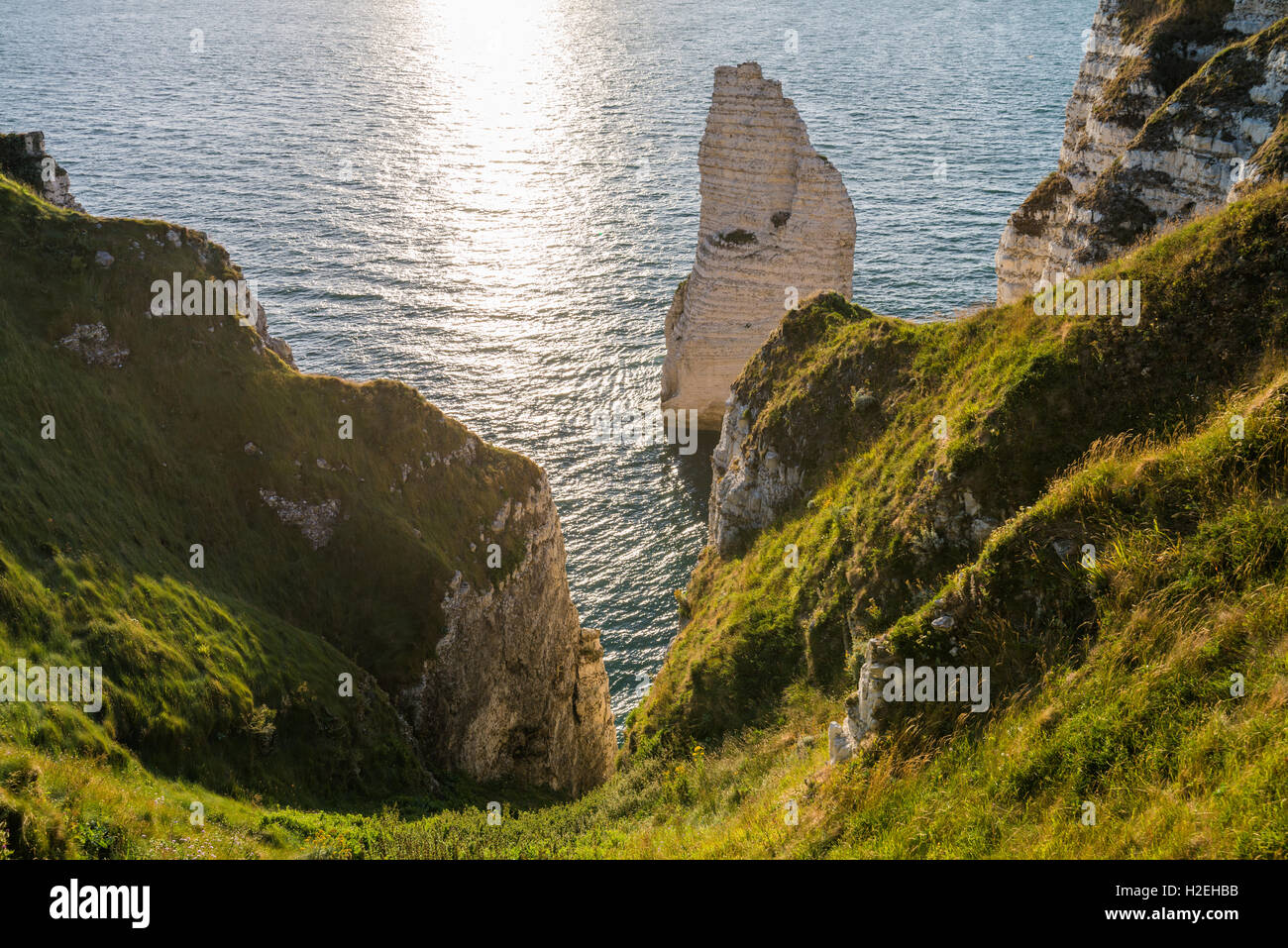 The cliffs of Etretat on the Normandy coast, France, EU, Europe Stock ...