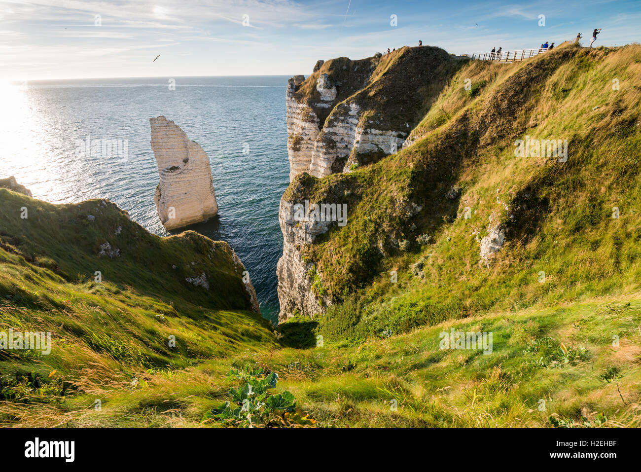 The cliffs of Etretat on the Normandy coast, France, EU, Europe Stock ...