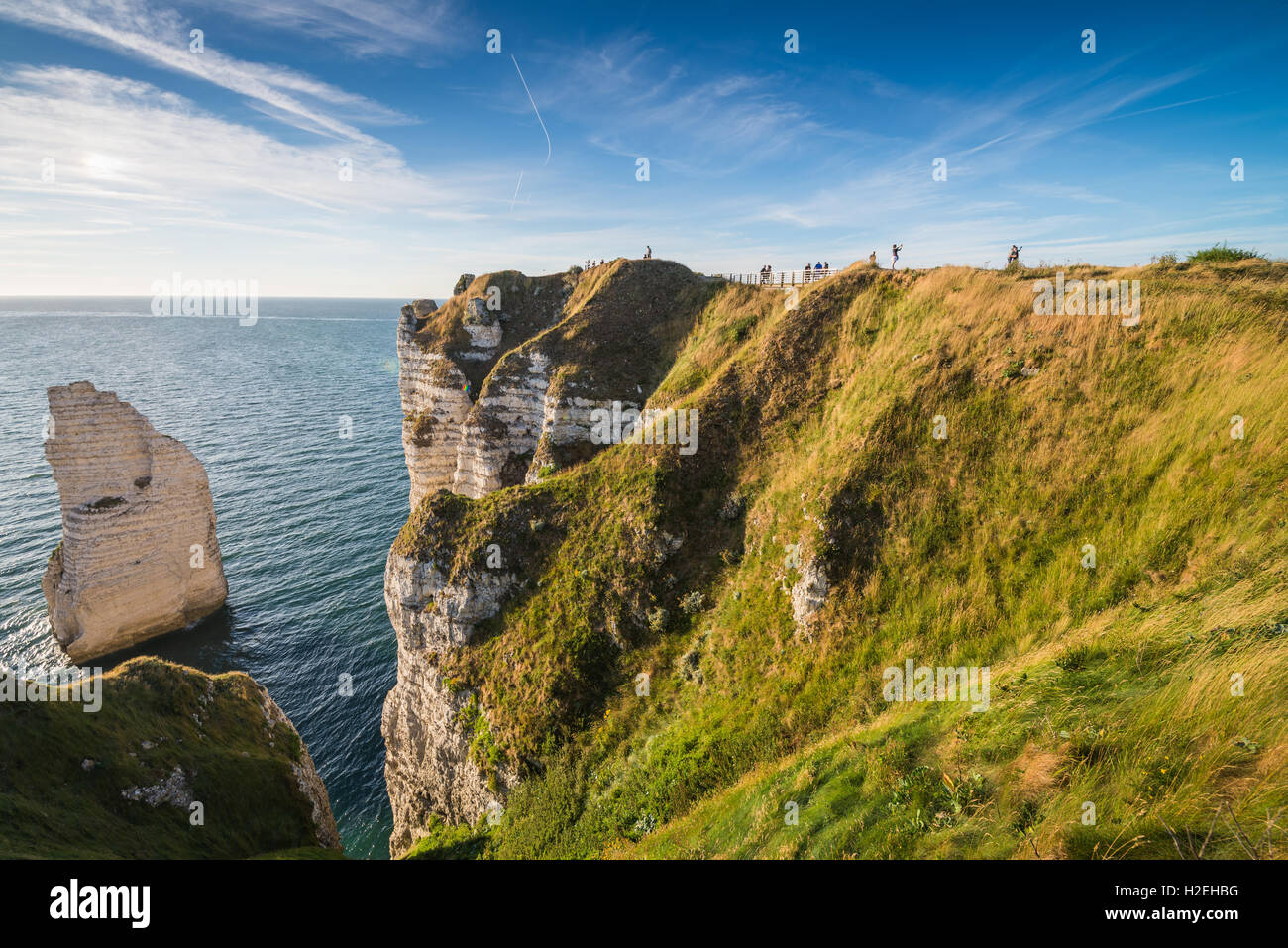 The cliffs of Etretat on the Normandy coast, France, EU, Europe Stock ...