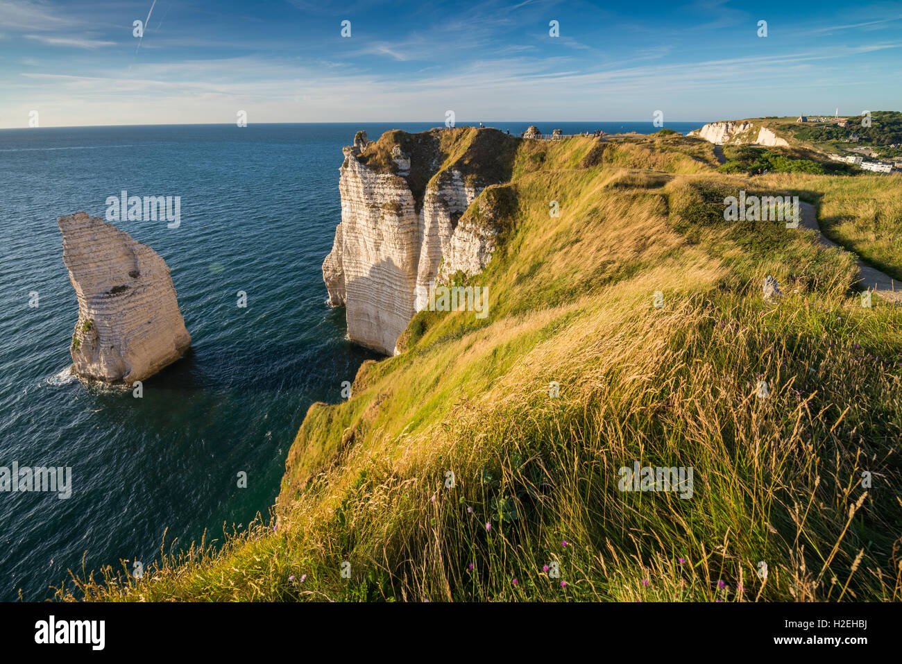 The cliffs of Etretat on the Normandy coast, France, EU, Europe Stock ...