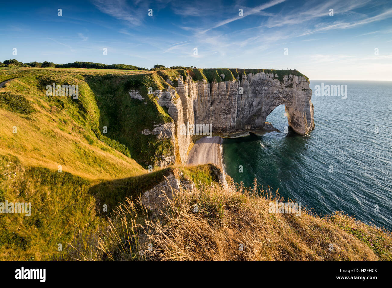 The cliffs of Etretat on the Normandy coast, France, EU, Europe Stock ...