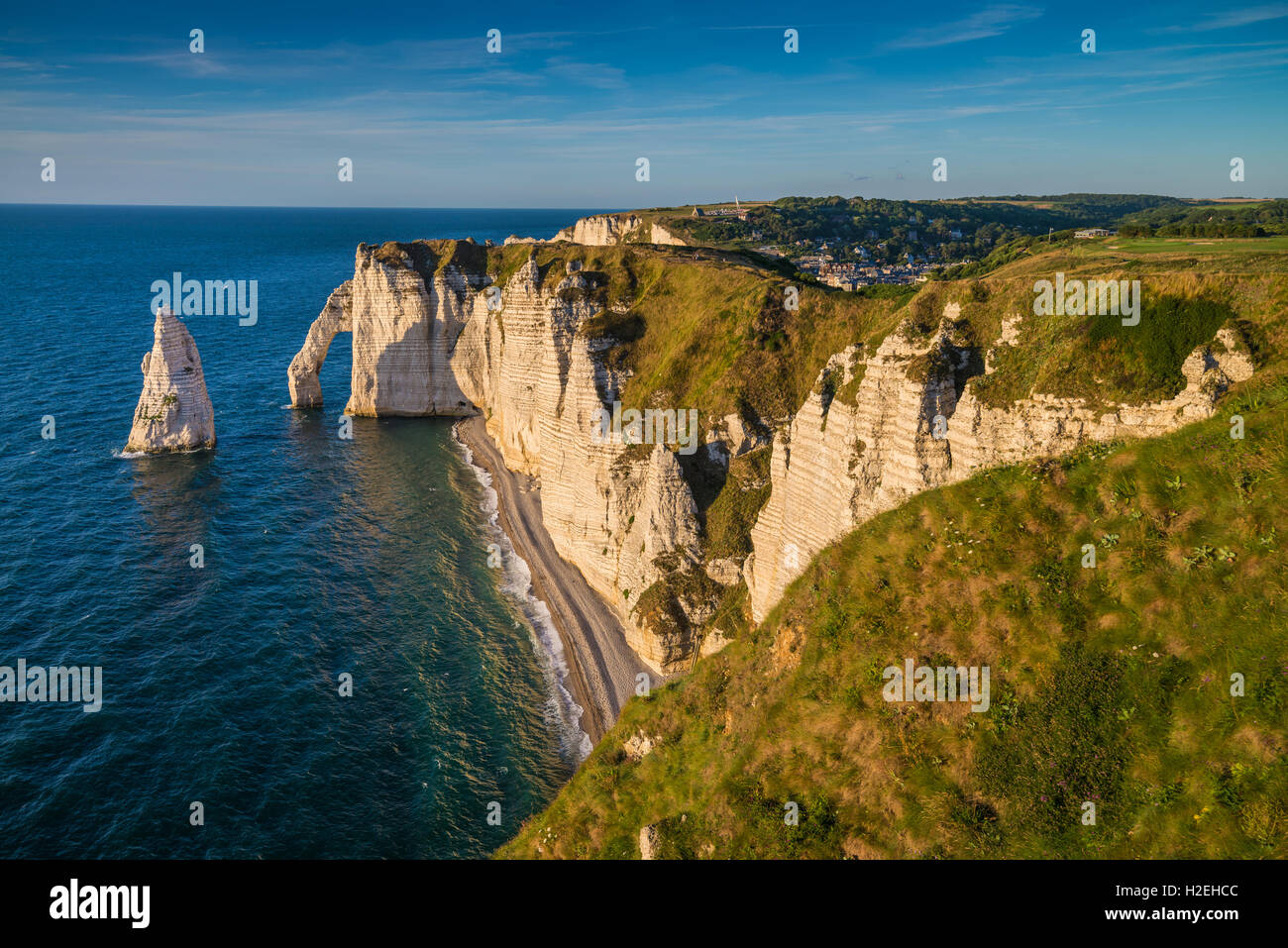 The cliffs of Etretat on the Normandy coast, France, EU, Europe Stock ...