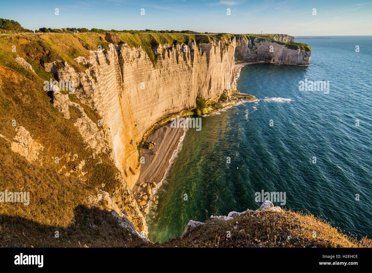 The cliffs of Etretat on the Normandy coast, France, EU, Europe Stock ...