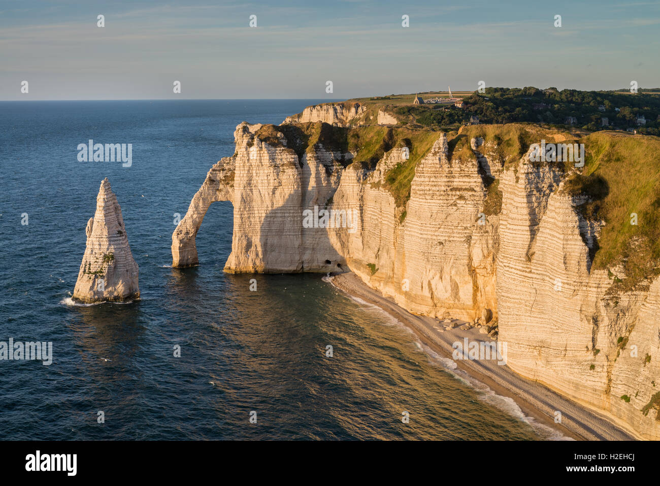 The cliffs of Etretat on the Normandy coast, France, EU, Europe Stock ...