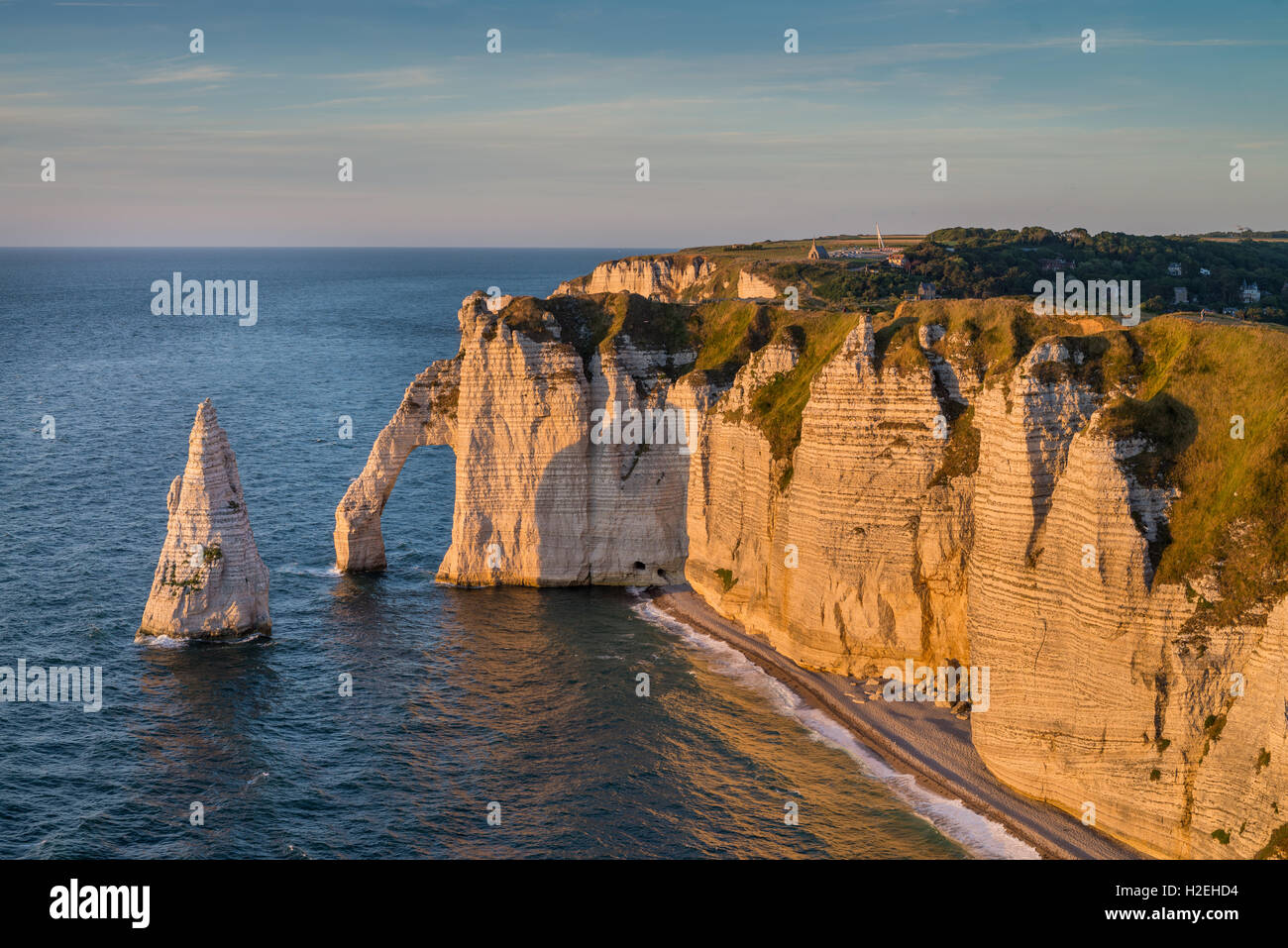 The cliffs of Etretat on the Normandy coast, France, EU, Europe Stock ...