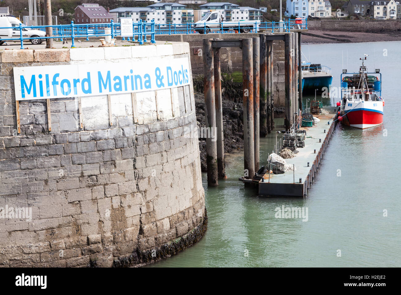 Fishing at Milford Haven Stock Photo Alamy