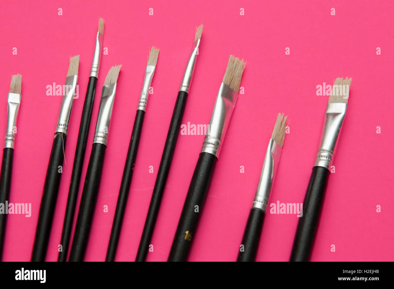 Art tools set fan paintbrush hi-res stock photography and images