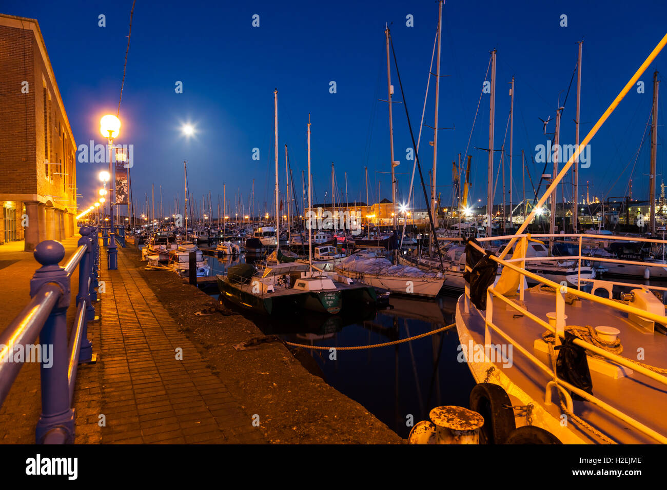 MIlford Haven at Night Stock Photo