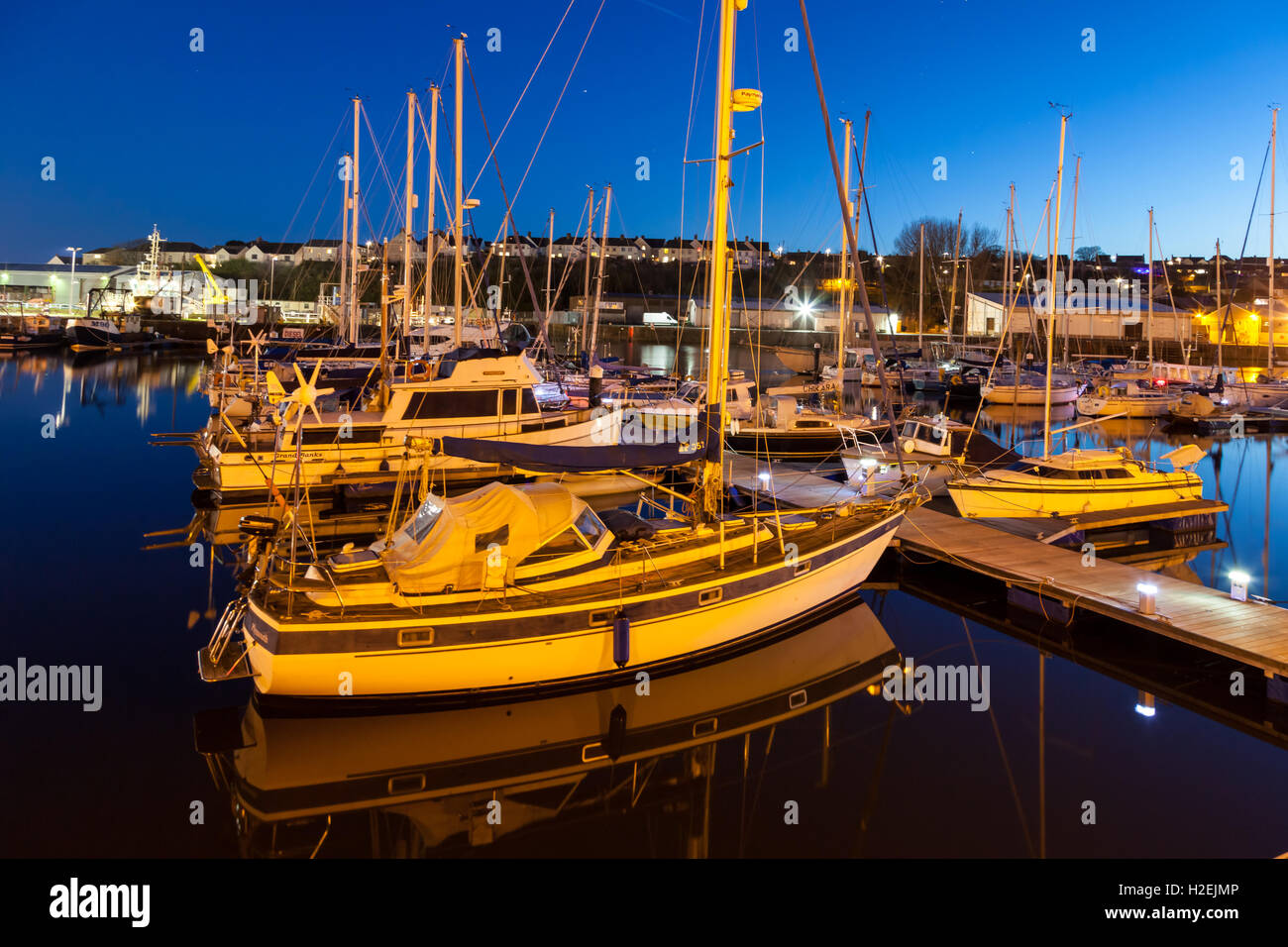 MIlford Haven at Night Stock Photo