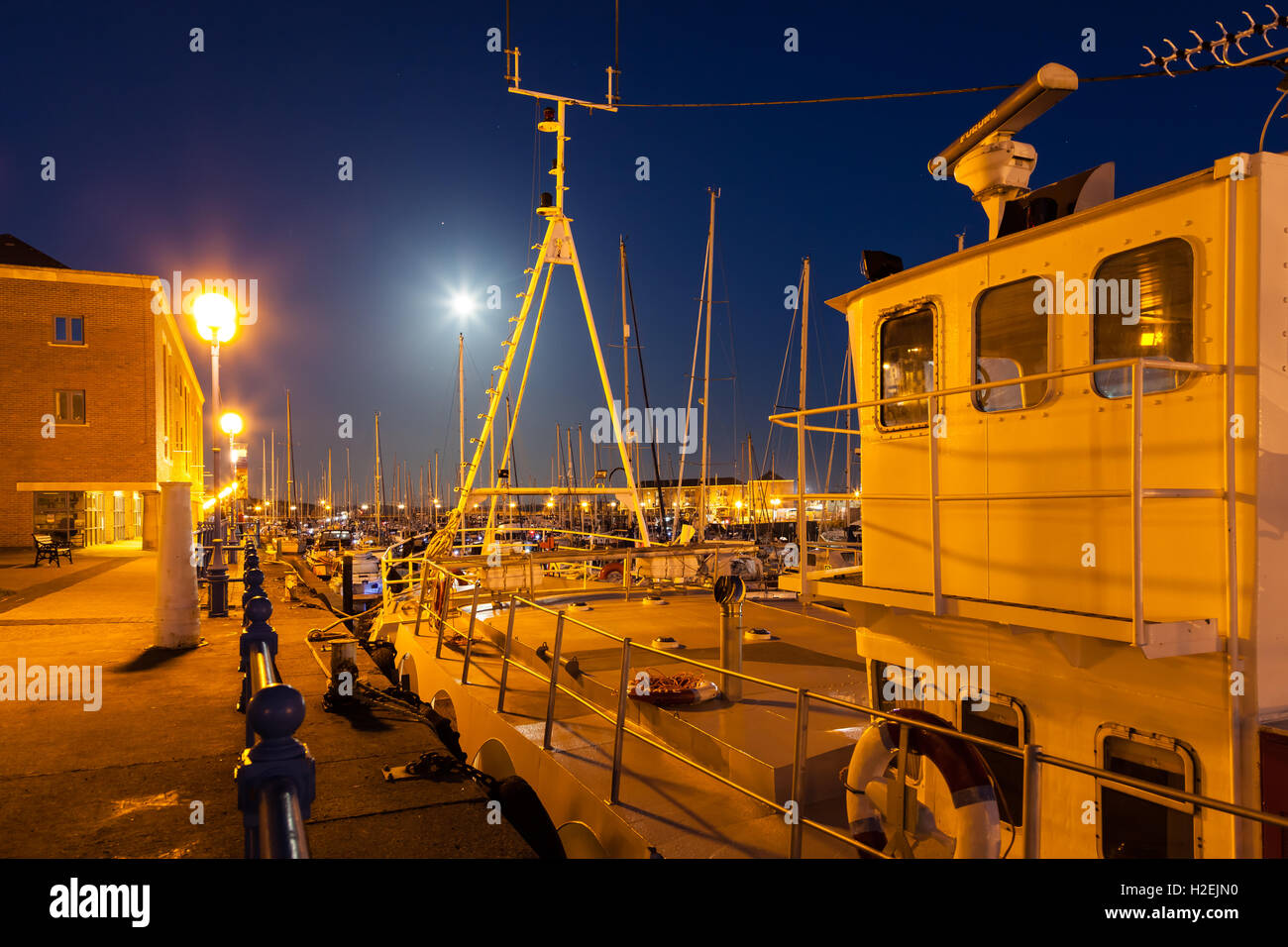 MIlford Haven at Night Stock Photo Alamy
