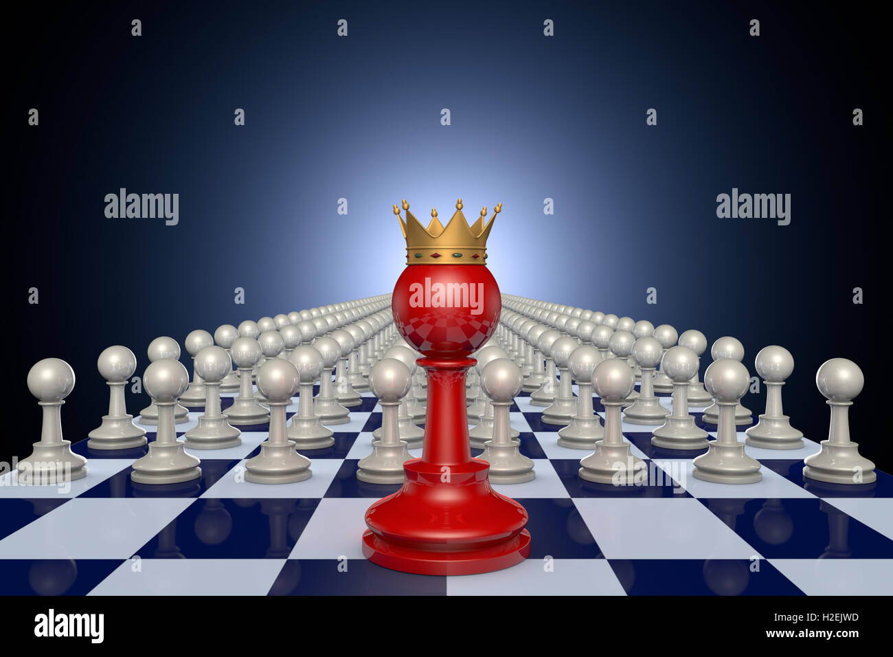 Fairy chess pieces. Dark Blue artistic background.  3D illustration render Stock Photo