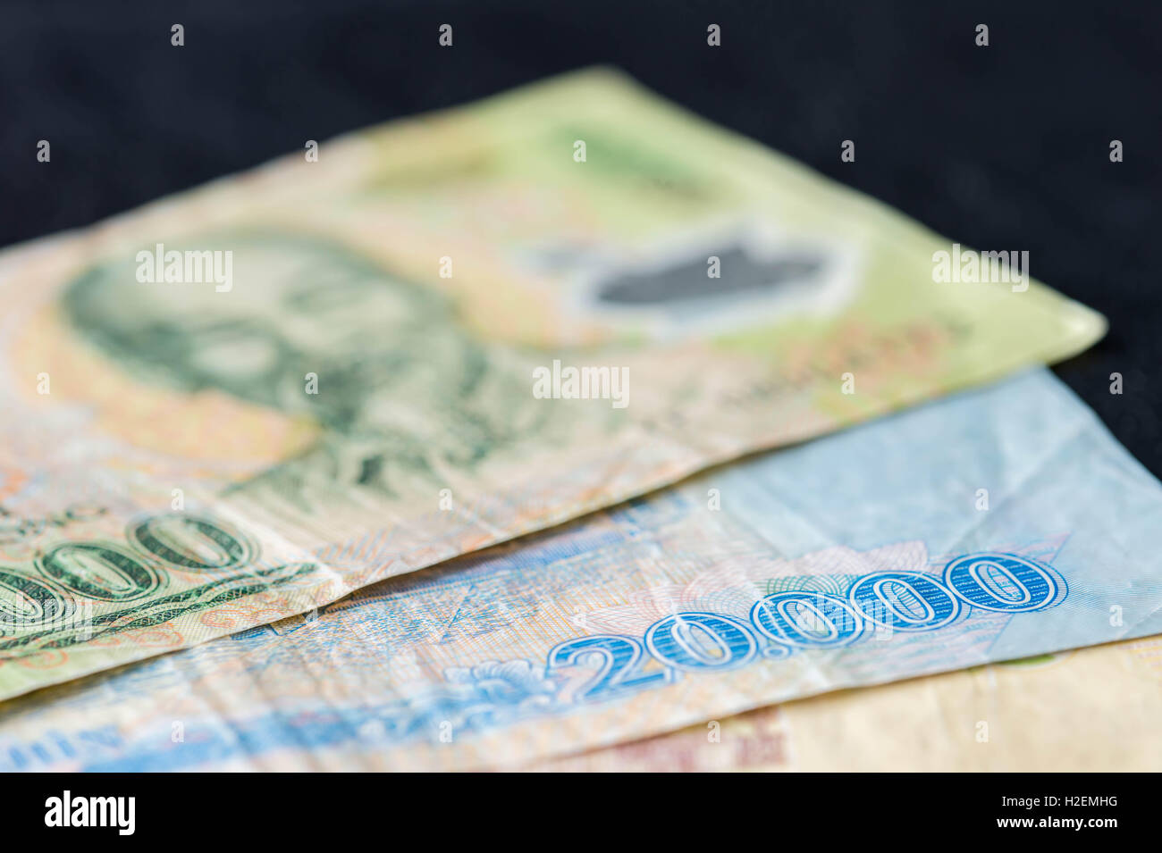 Vietnamese banknotes close up Stock Photo