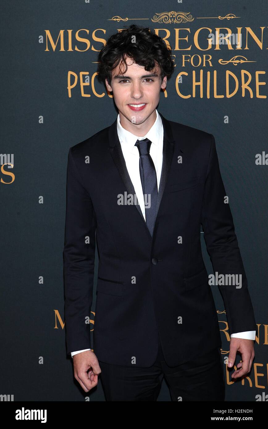 New York, USA. 26th September, 2016. Finlay MacMillan at  'Miss Peregrine's Home For Peculiar Children' New York Premiere at Saks Fifth Avenue on September 26, 2016 in New York City. Credit:  MediaPunch Inc/Alamy Live News Stock Photo