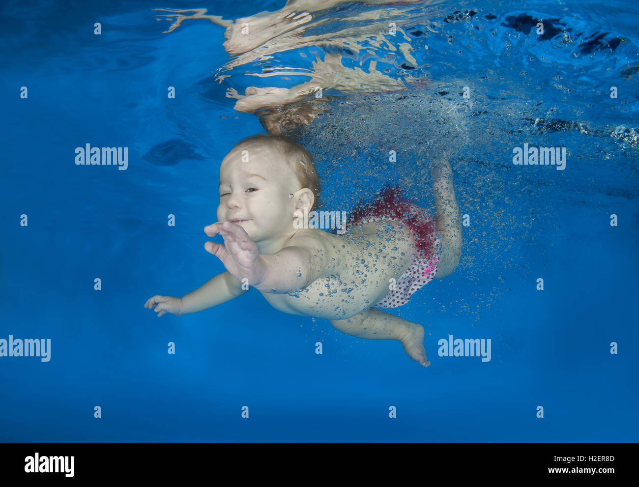 Infant In Waterbaby Class Learning High Resolution Stock Photography