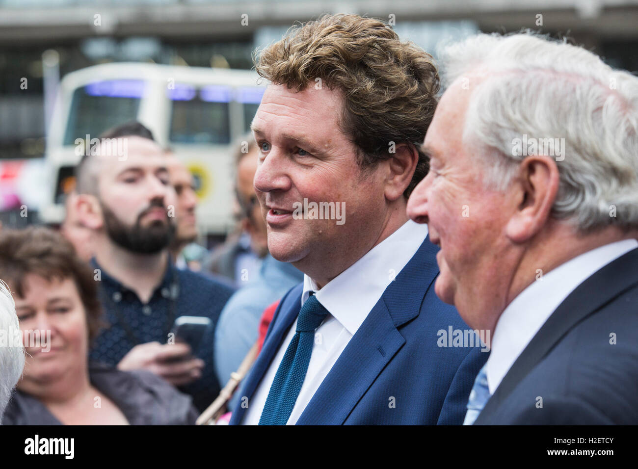 London, UK. 27 September 2016. Michael Ball. Friends, family, colleagues  and celebrities depart after the Terry Wogan Thanksgiving Service at  Westminster Abbey. Credit: Bettina Strenske/Alamy Live News Stock Photo -  Alamy