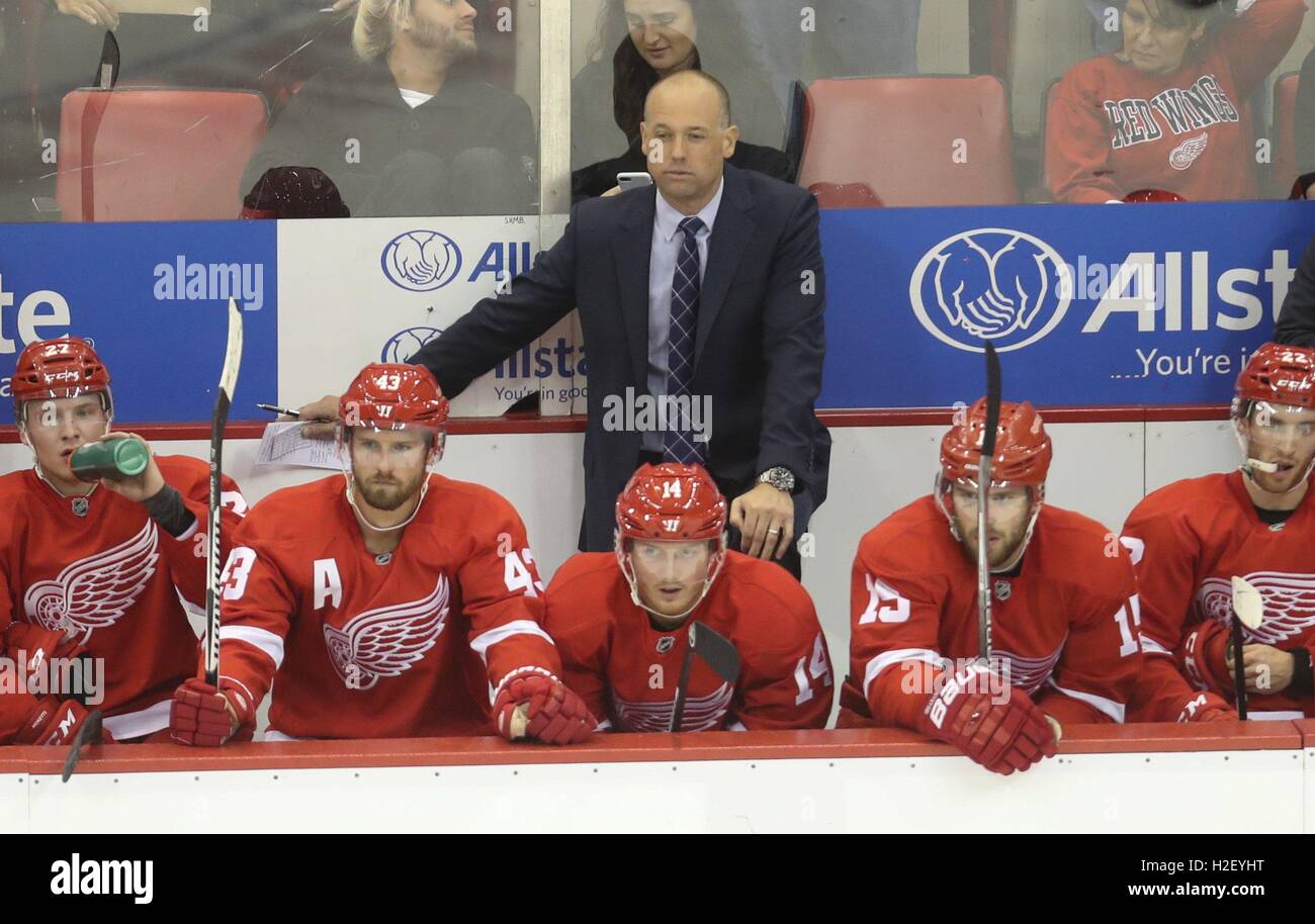 Michigan, USA. 27th Sep, 2016. Detroit Red Wings Head Coach Jeff ...