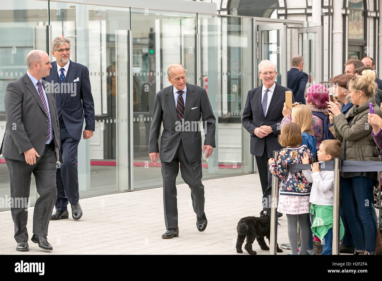 HRH Prince Philip visiting the i360 British Airways, Brighton, Kingsway, East Sussex, UK. 28th October 2016 Stock Photo
