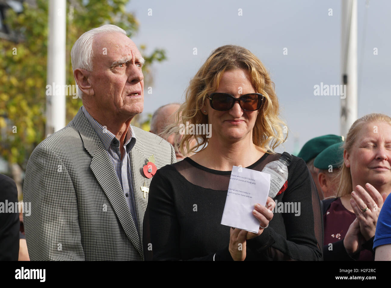 London, England,UK. 28th Oct 2016: Claire Blackman WIFE OF MARINE ‘A’ attends Parliament Square in support of jailed Sgt Alexander Blackman who was convicted of murdering a Taliban fighter in 2013, London ,UK. Credit:  See Li/Alamy Live News Stock Photo