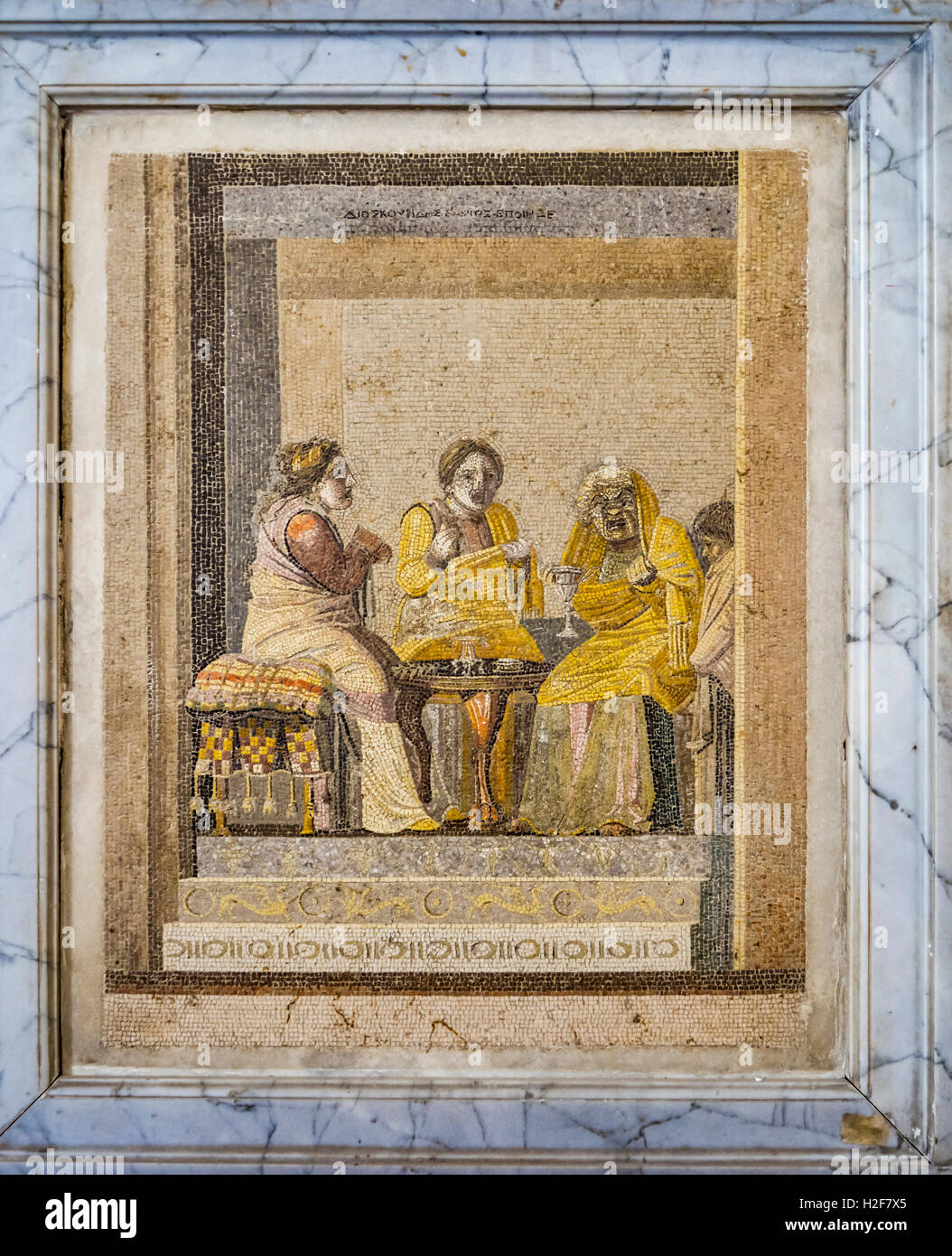 Pompeii Roman Mosaic Stock Photo