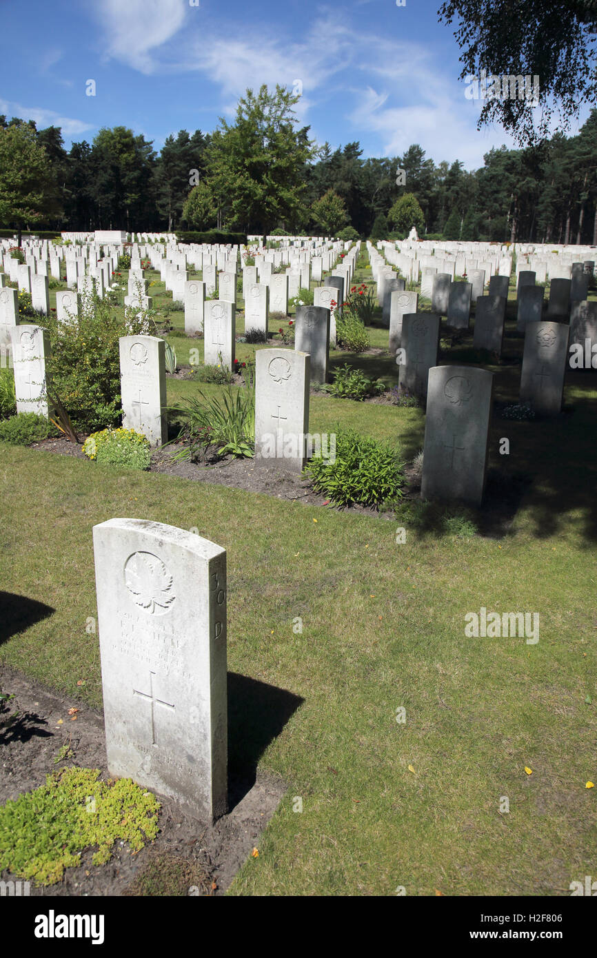 gravestones at brookwood military cemetery surrey Stock Photo