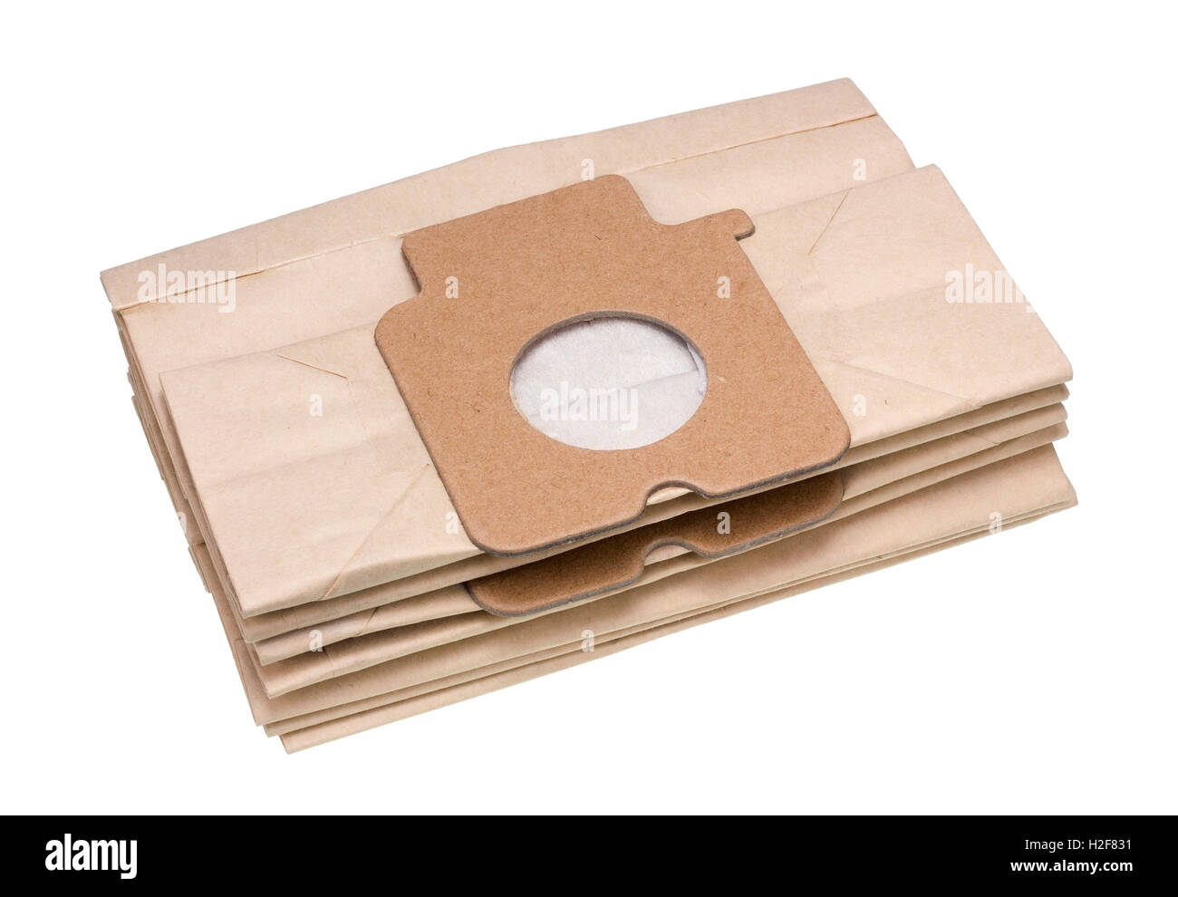 Pile of standard dust paper bags for the electric vacuum cleaner