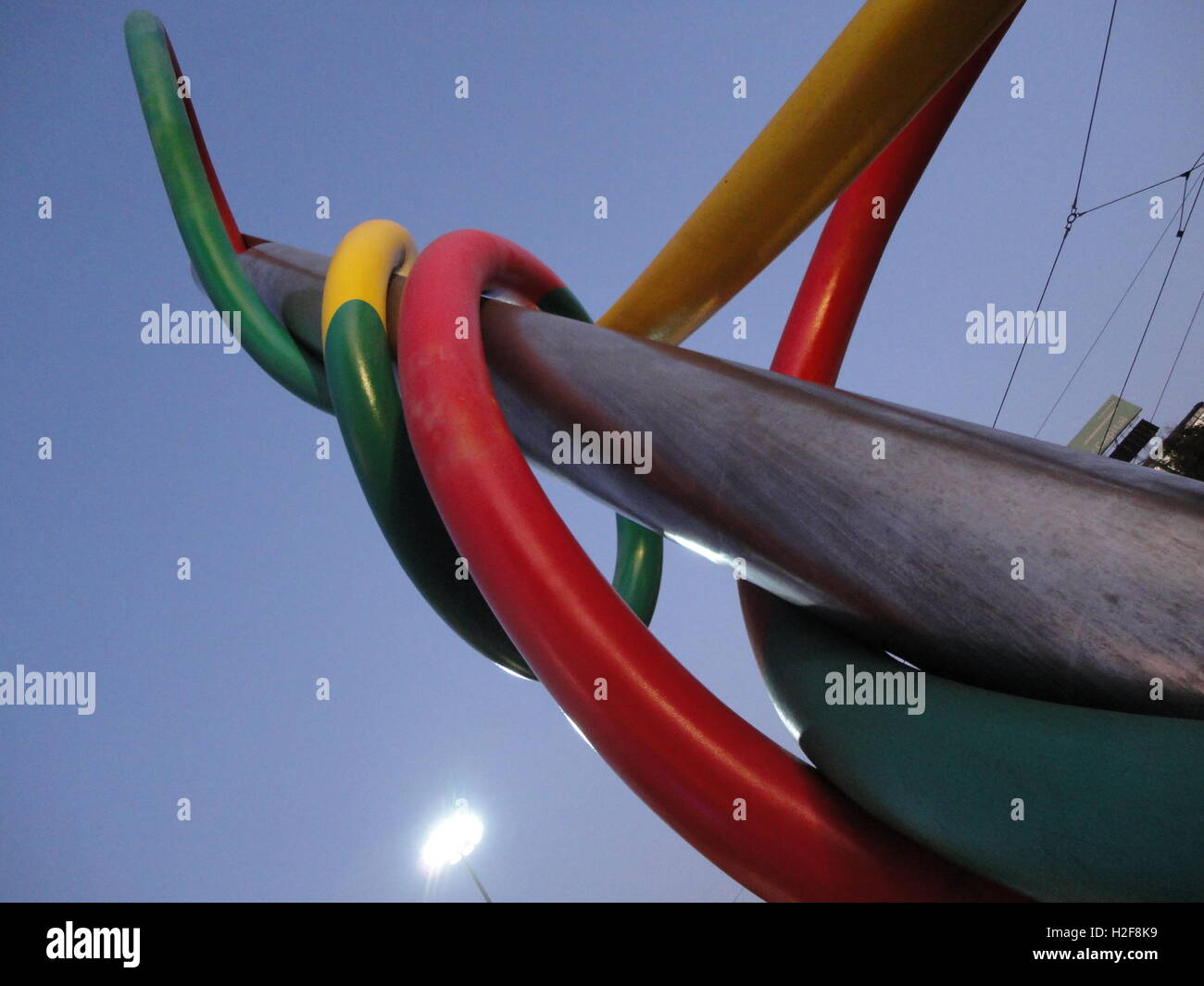 'Ago e filo' sculpture by the famous artist Claes Oldenburg, Cadorna Station, Milan, Italy Stock Photo