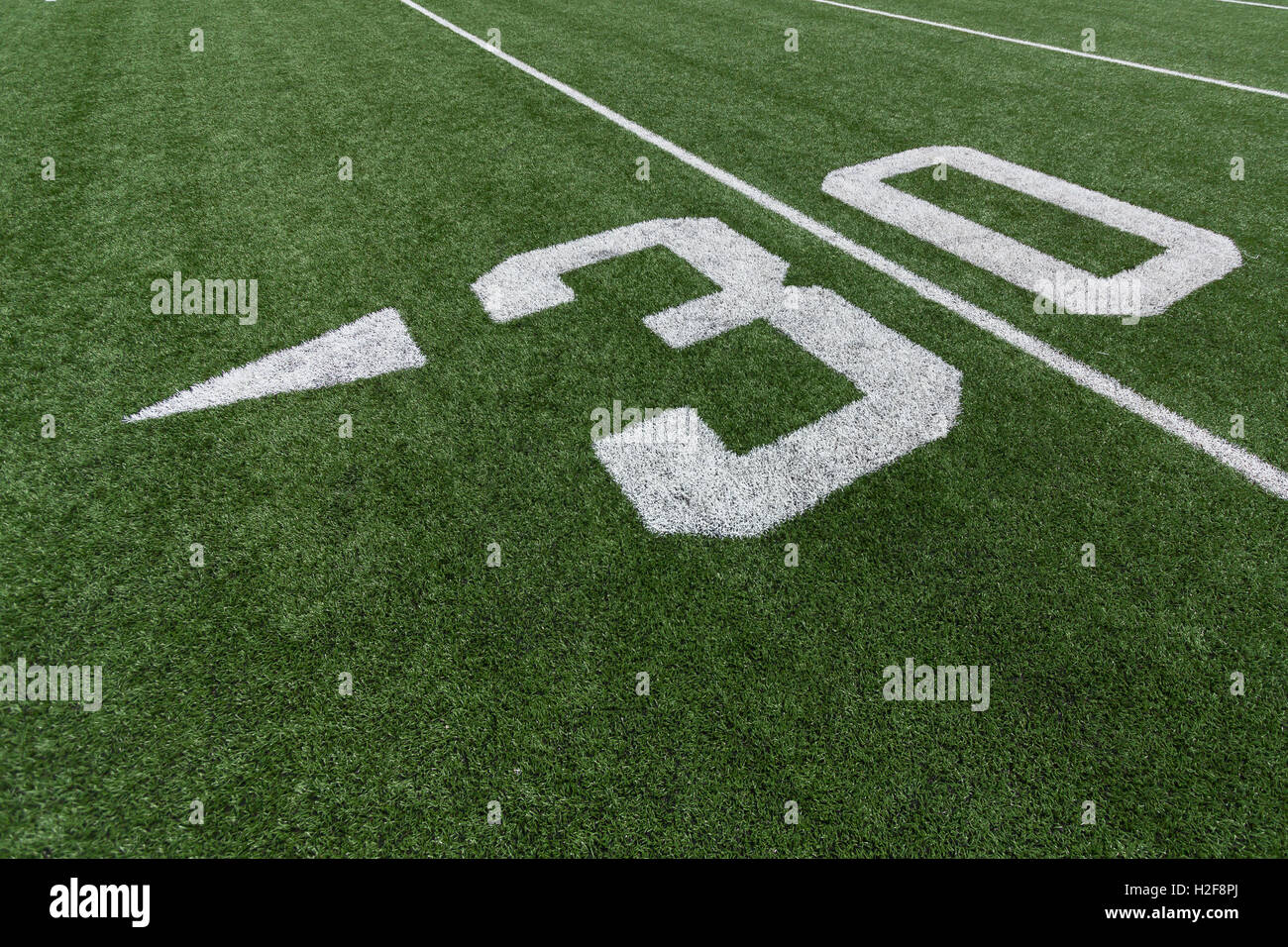 Numbers on a football field. 30 Stock Photo Alamy