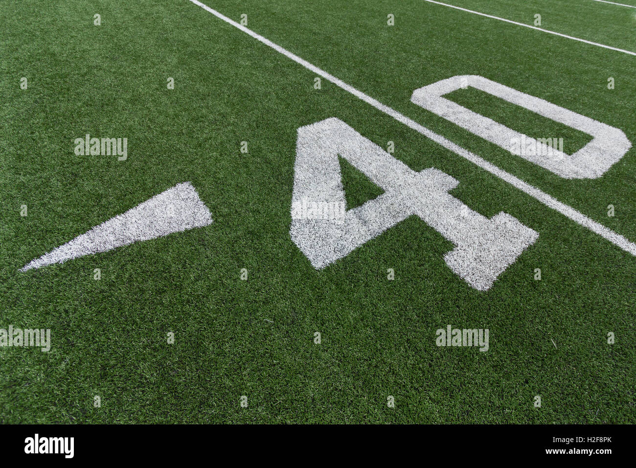 Numbers on a football field. 40 Stock Photo Alamy
