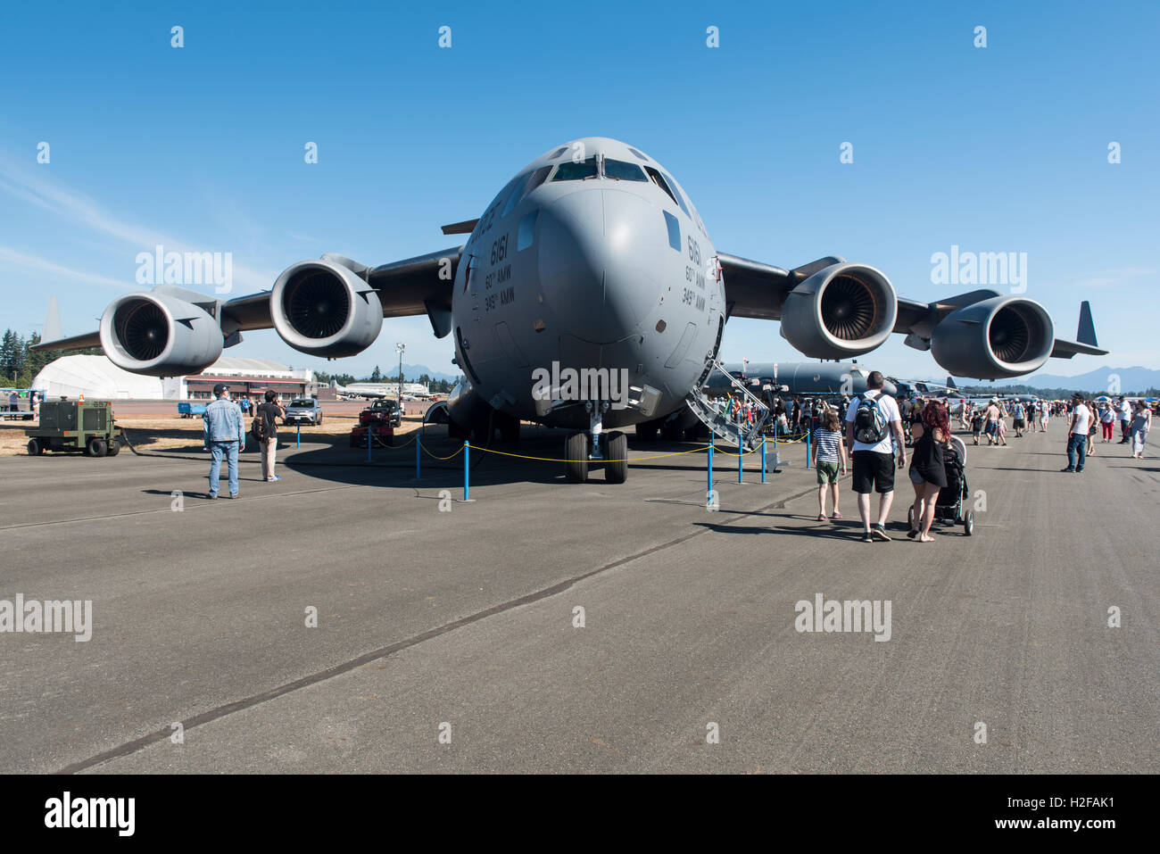 US Air Force Boeing C17 Globemaster on display at the Abbotsford