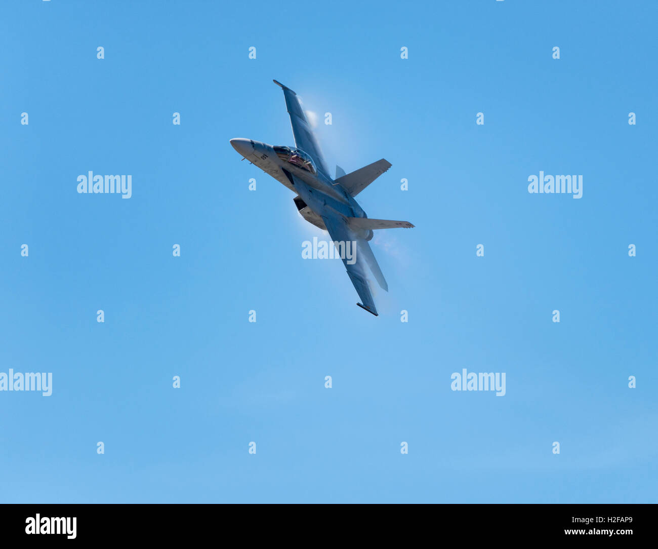 United States Navy F/A-18 Super Hornet military fighter jet. military fighter jet. Stock Photo
