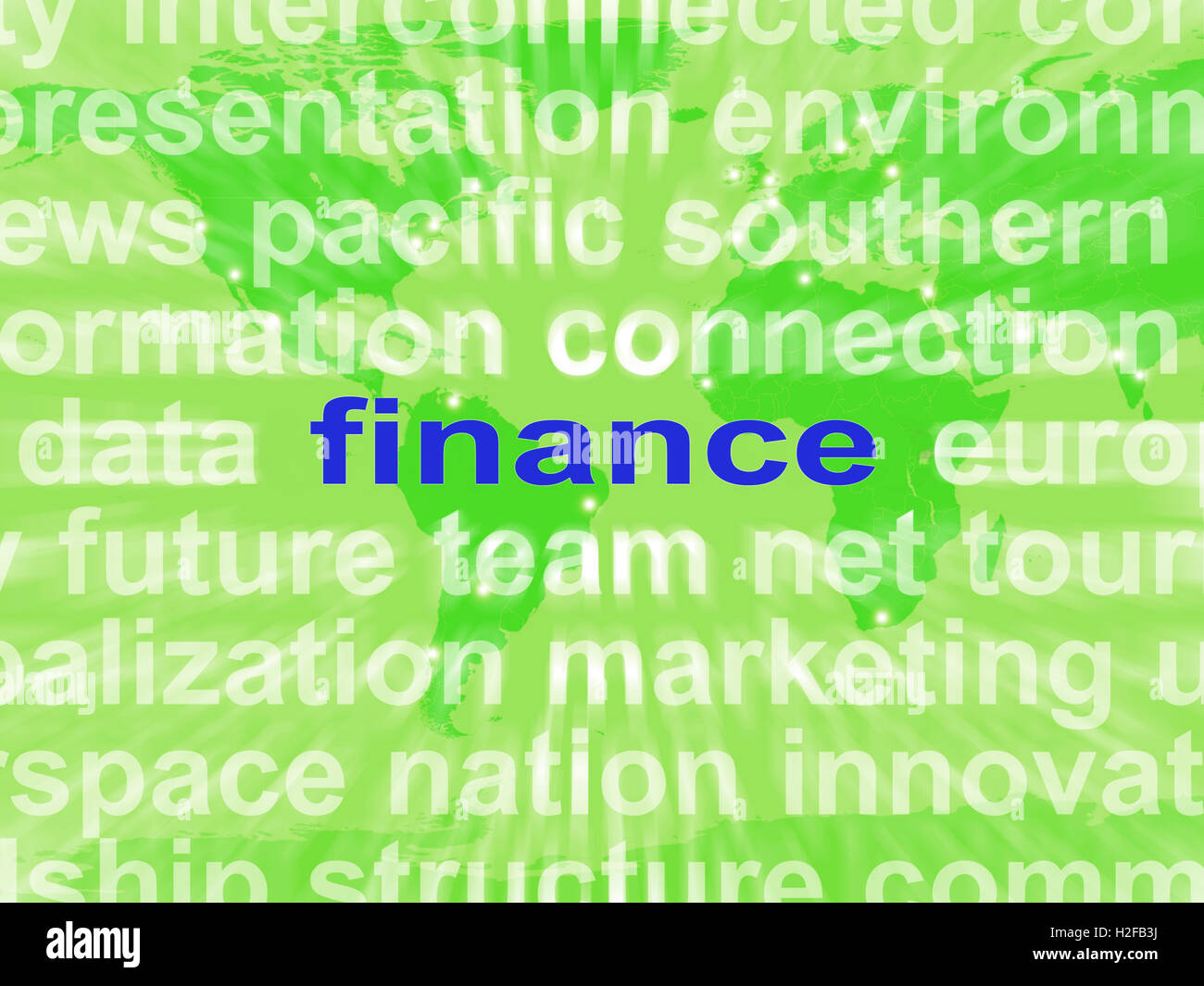 Finance Word Cloud Shows Money Investment Stock Photo