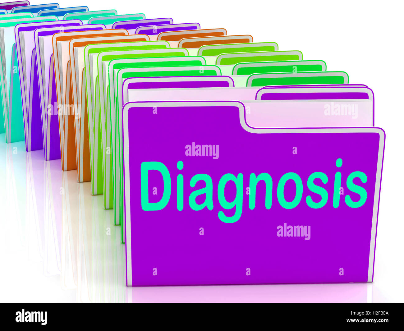 Diagnosis Folder Shows Medical Conclusions And Illness Stock Photo