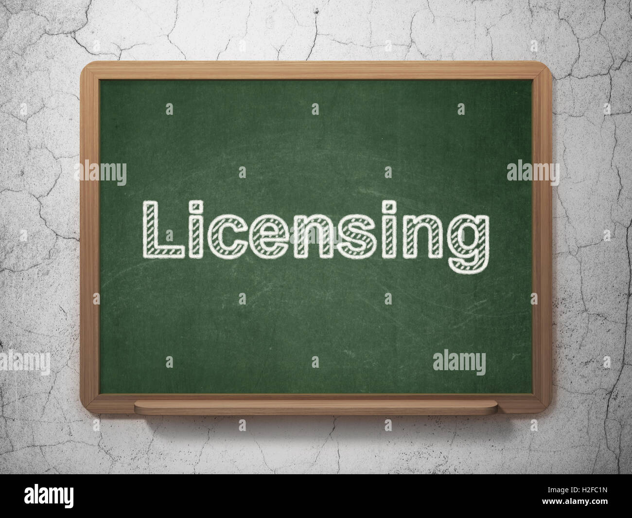 Law concept Licensing on chalkboard background Stock Photo Alamy
