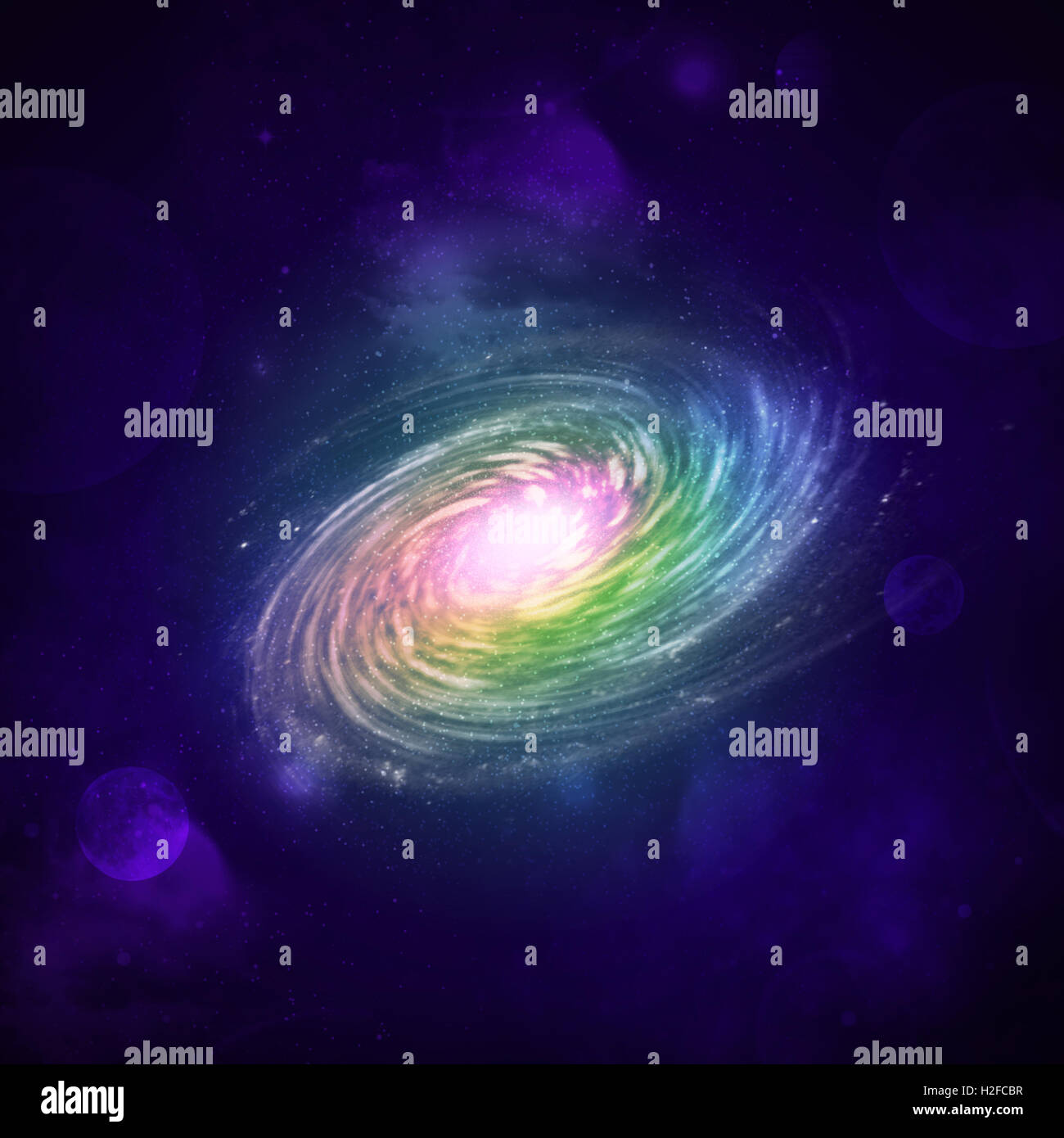 Illustration of a spiral galaxy Stock Photo - Alamy