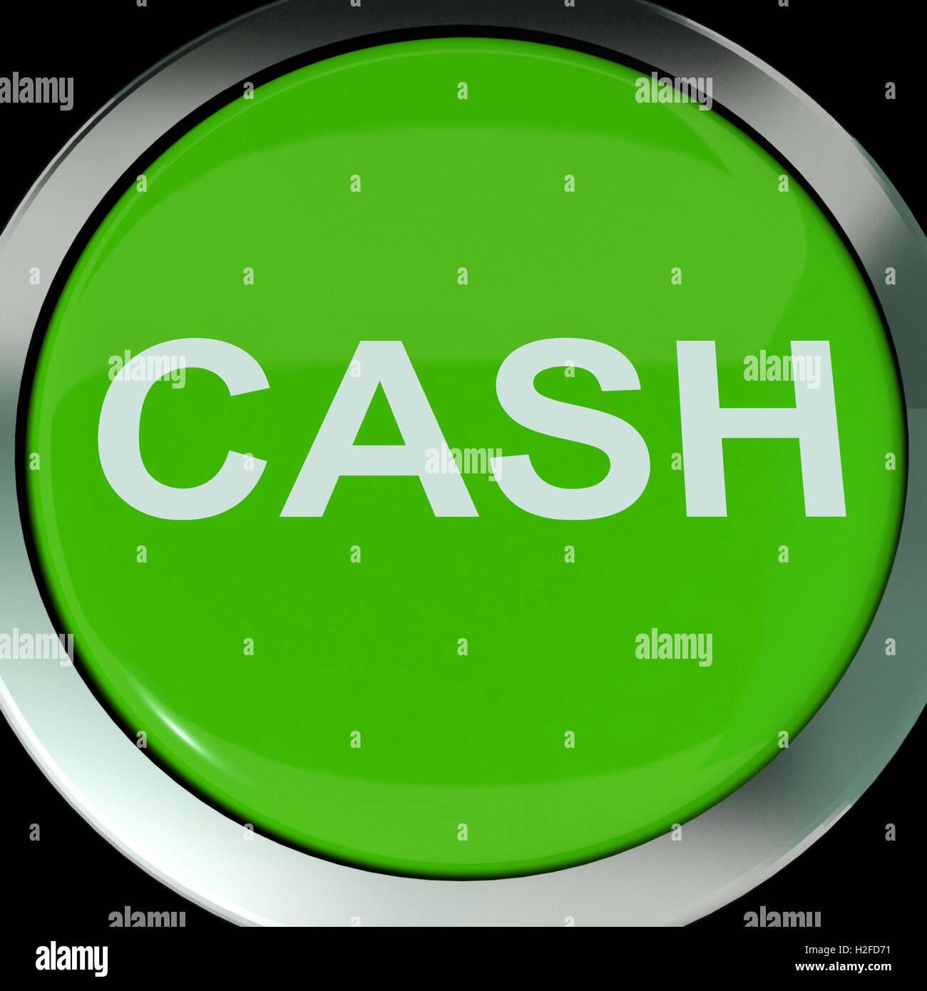 Cash Button Shows Money Savings And Incomes Stock Photo Alamy