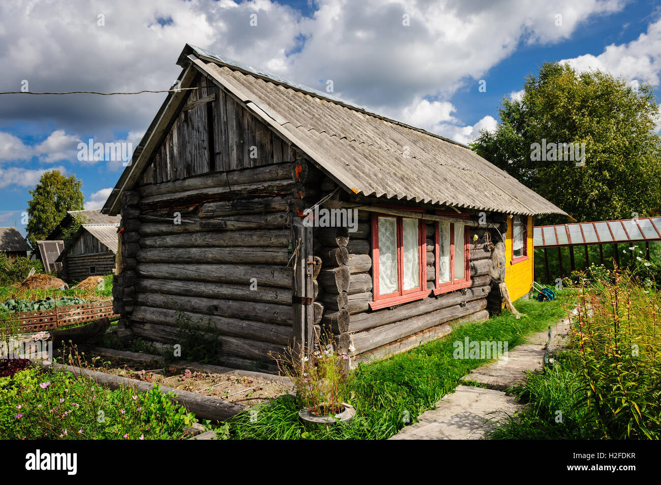 Old Russian wooden house Stock Photo - Alamy