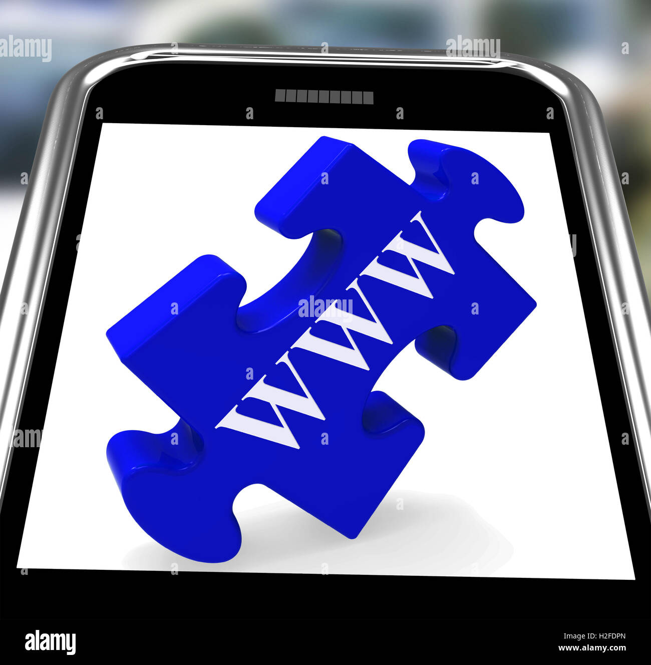 WWW Smartphone Means Internet Network And Websites Stock Photo