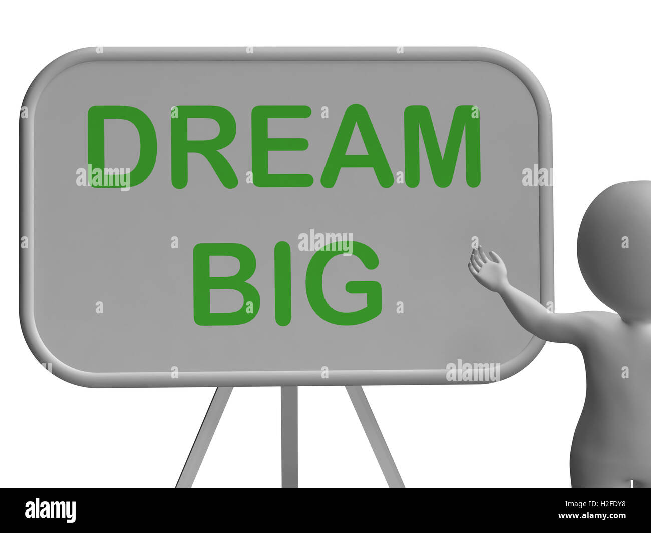 Dream big whiteboard shows high aspirations and aims stock photo alamy
