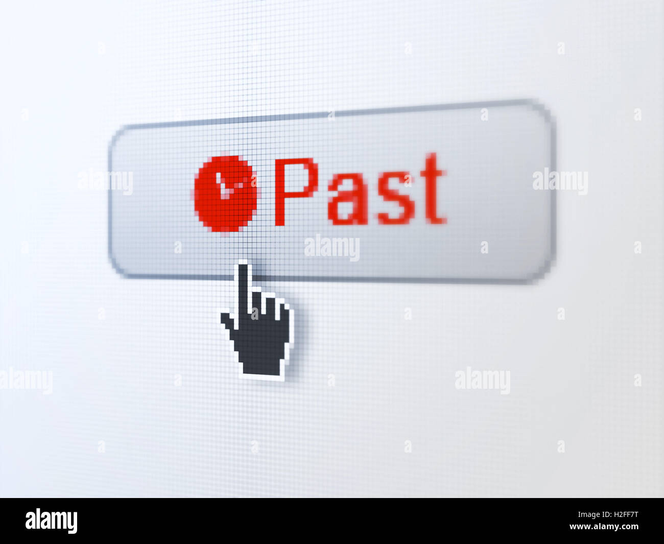 Timeline concept Past and Clock on digital button background Stock Photo Alamy