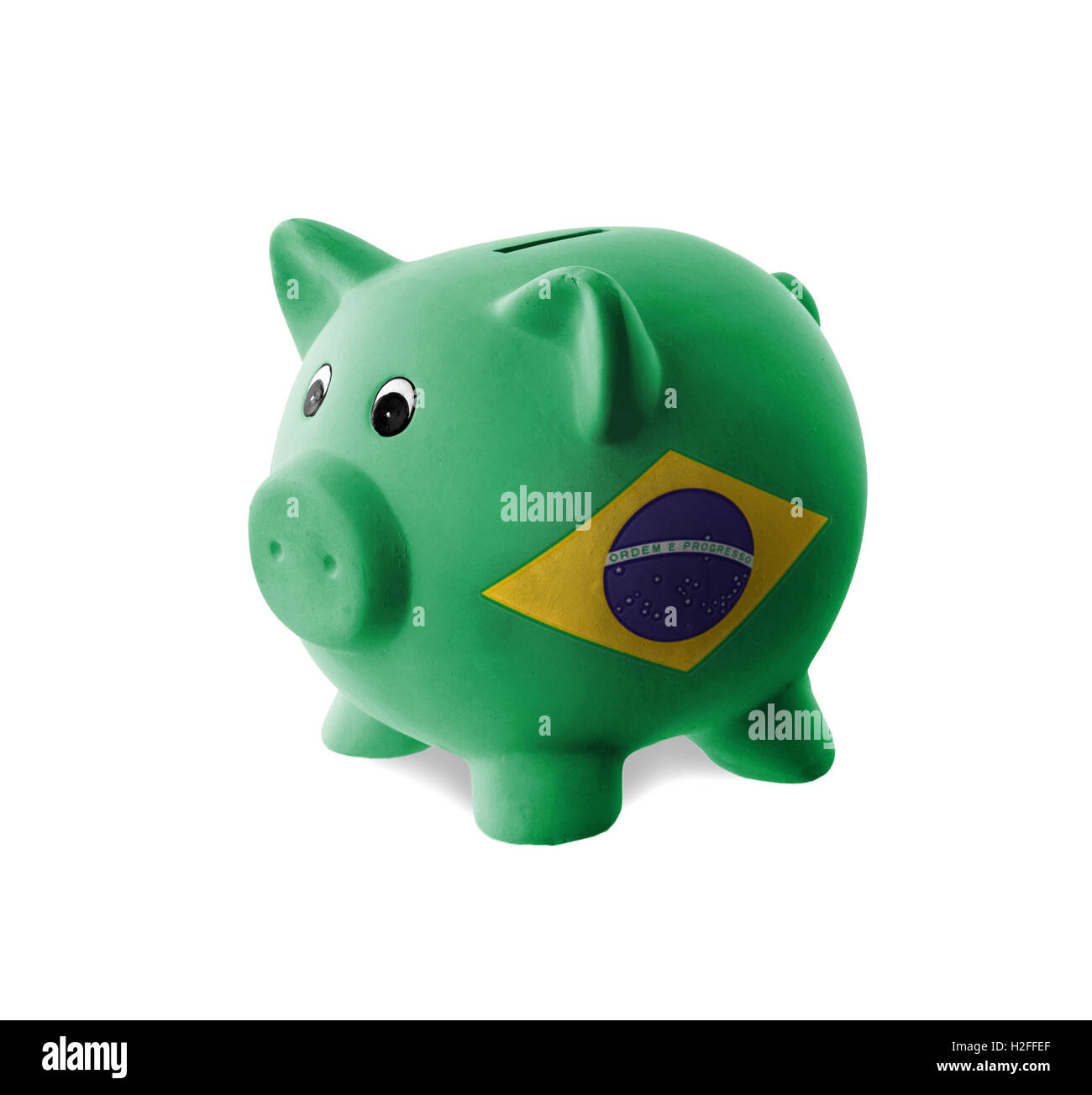 Ceramic piggy bank with painting of national flag Stock Photo