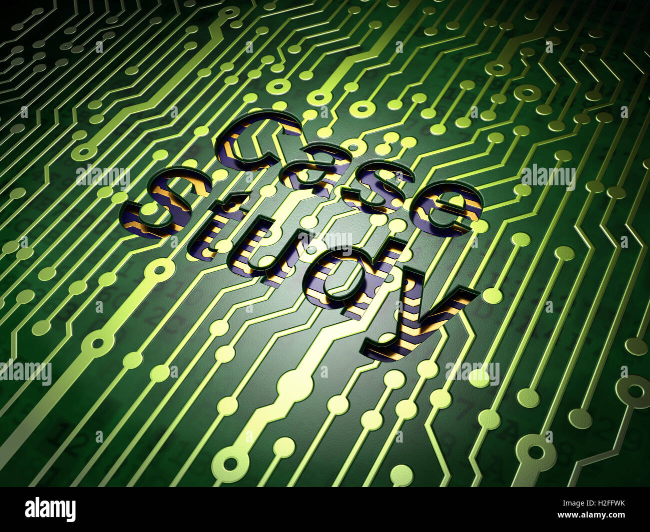 Education concept: Case Study on circuit board background Stock Photo ...