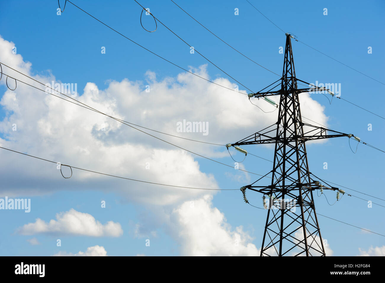 Overhead power line Stock Photo Alamy