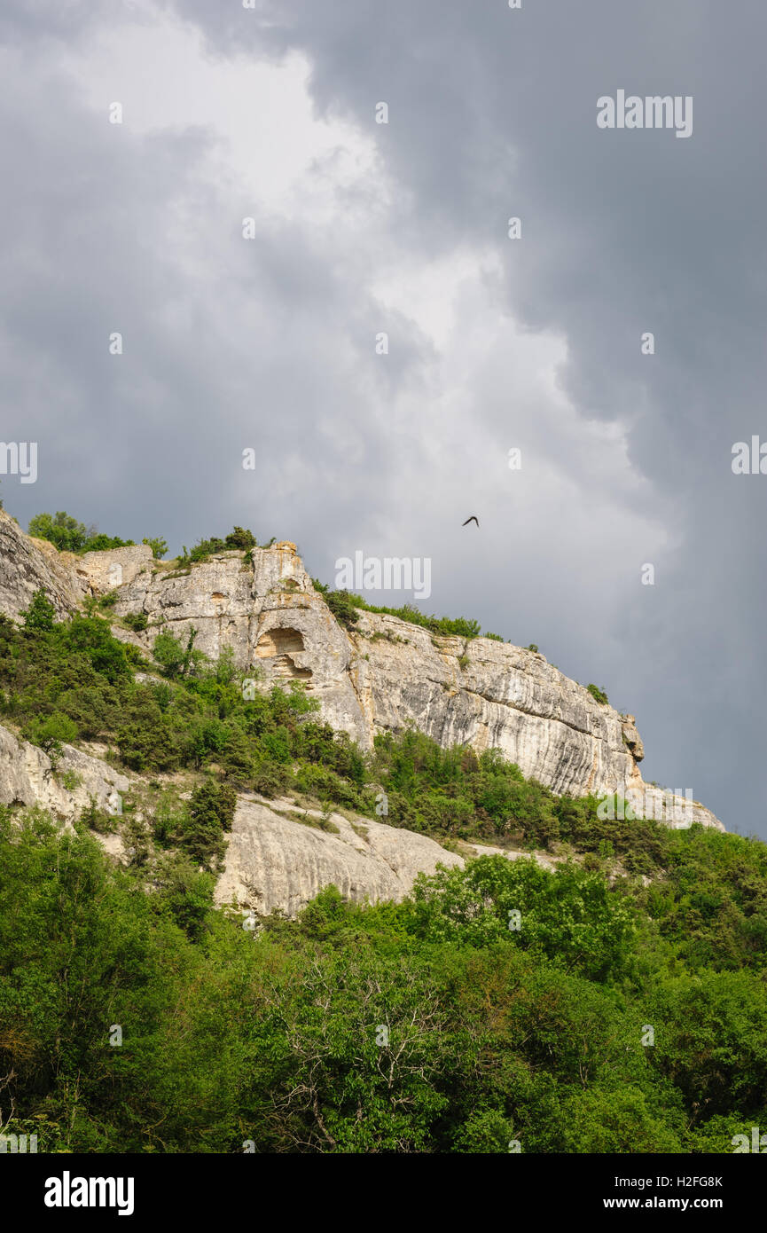 Cloudy weather over Crimea Mountains Stock Photo