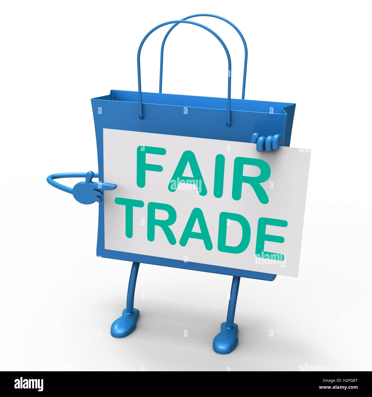 Fair Trade Bag Represents Equal Deals and Exchange Stock Photo