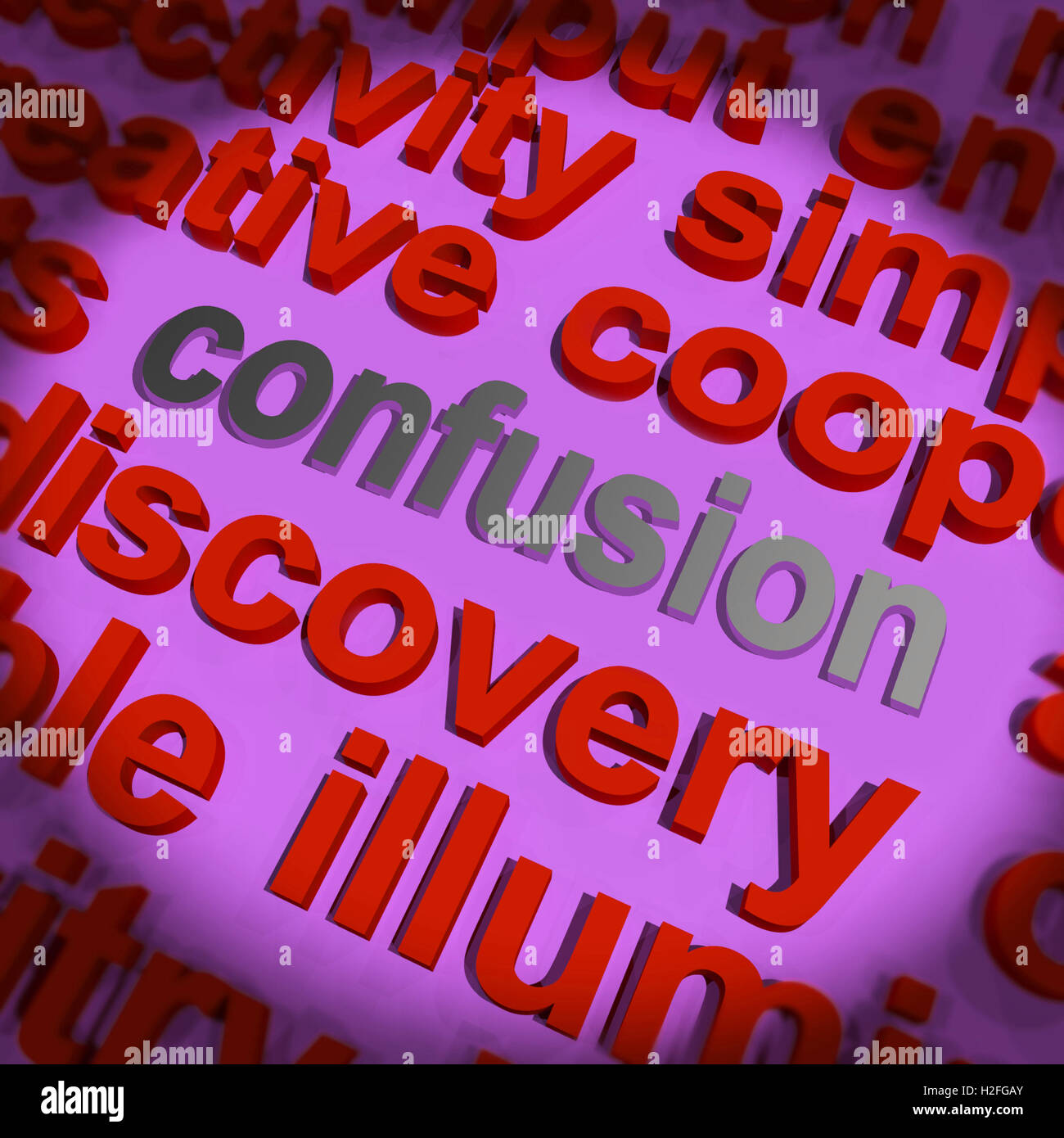 Confusion Word Cloud Means Confusing Confused Dilemma Stock Photo Alamy
